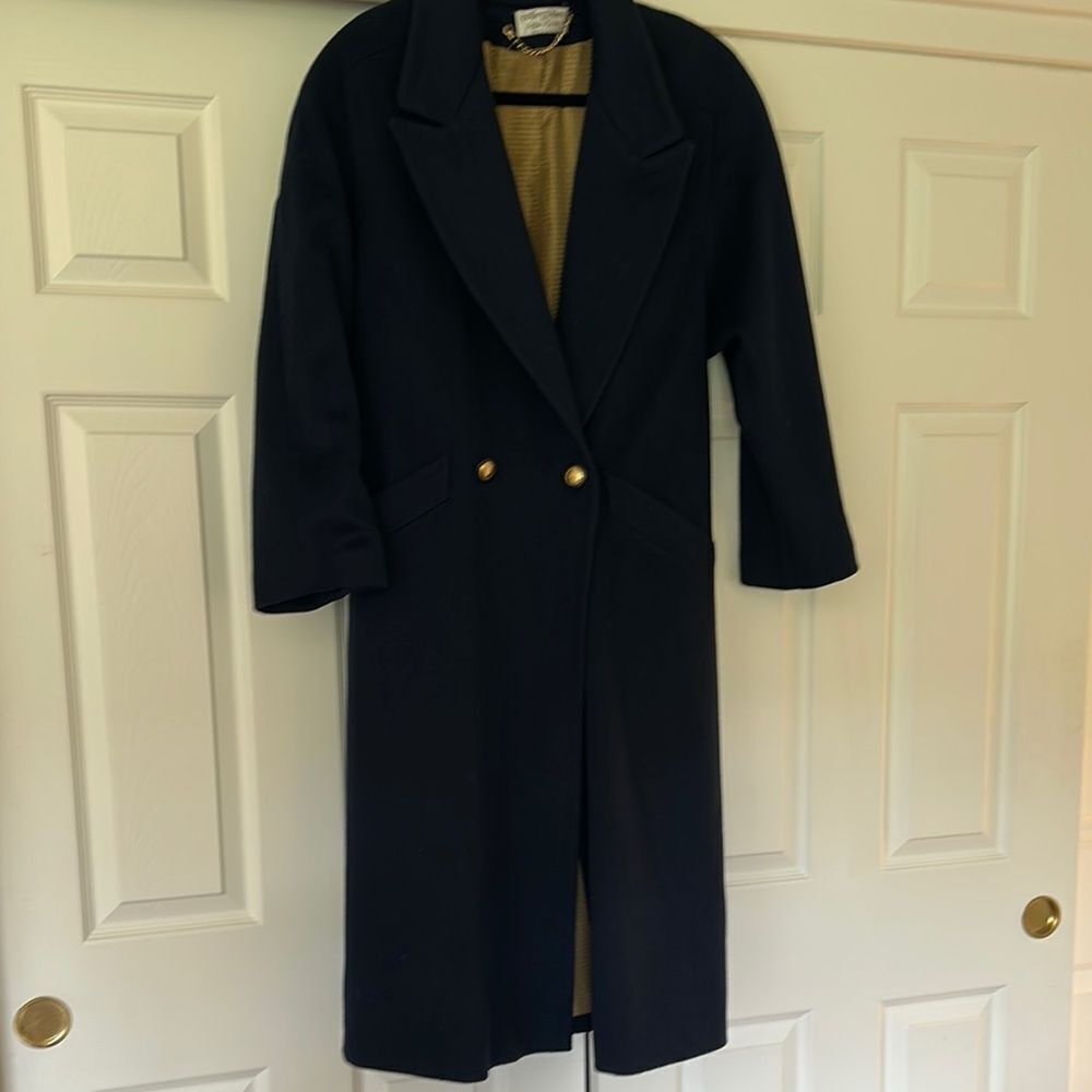 Classic navy Pea Coat with Tailored Fit
